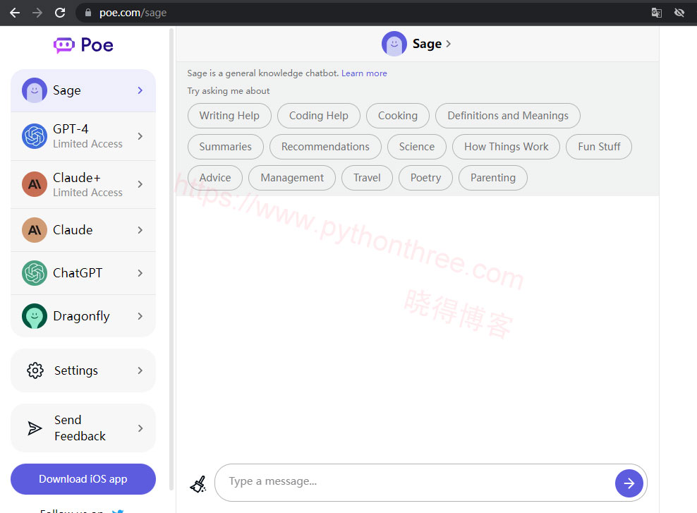 国内使用ChatGPT的方法 - 晓得博客 Quora Poe AI Chatbot